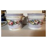 Pair antique Old Paris porcelain cache-pot  ,