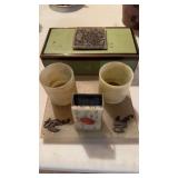 Carve Chinese Jade Square designed enameled box