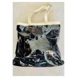 Black patent leather Tory Burch tote bag purse