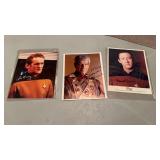 3 hand signed Star Trek photographs