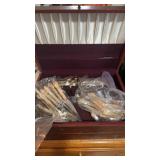 Silver chest with large collection of silver