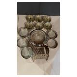 Collection of drink, coasters, vintage silver