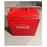 Vintage 1940s red Coca-Cola cooler chest, with