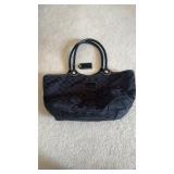 Coach black canvas, bag, with leather handles, to