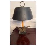 Small antique table lamp, antique brass Bird