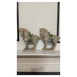 Two large Chinese, ceramic horse figures, on