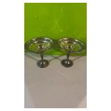 2 sterling silver 925 compote stands, both