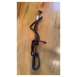 Antique antler, horn riding, whip, carved rabbit,