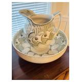 Antique Royal Dalton washbowl and matching water