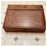 Antique inlaid Wood lap desk, with room for the