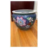 Chinese Koi fish flower pot, brightly colored