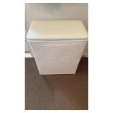 White wicker, hamper, clothes, basket, white