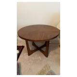 MCM mid-century modern round side table, with an