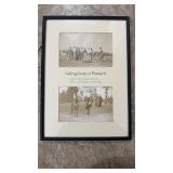 Framed antique 1930s golfing photographs, framed