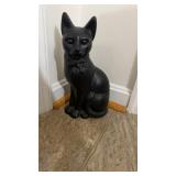 Vintage cast-iron, black cat doorstop measures