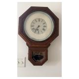 Antique regulator wall clock, store, or kitchen