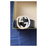 Gucci  black leather belt marked made in Italy,