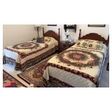 Match pair of single size beds, nice, solid,