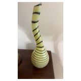 Kosta  Boda our class vase, yellow, white, black