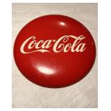 Antique Coca-Cola, red button adv sign , red