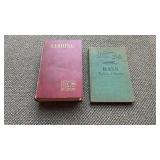 2 antique fishing books, large volume book titled