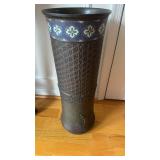 Antique bronze & enamel  umbrella stand, bottom