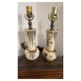 2 rare Japanese Satsuma porcelain lamps, a