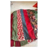 Full-size antique quilt top, stripes of different