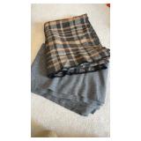 2 larger size vintage wool blankets , one solid