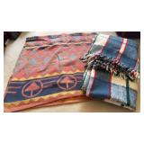 2 vintage blankets, one vintage to antique camp