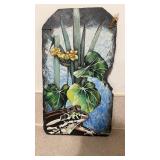 handpainted frog, and Lillypad on a roof slate