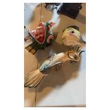 Vintage fish, pottery, planter, ceramic hand,