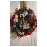 Kitten cat Christmas door wreath