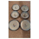 6 piece set  Vila' Clara Sail Boat Pottery