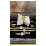 6 ladies wrist watches, including a gold tone,