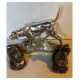 Three dog figures, two puppy dogs, small