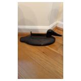 Antique cast-iron duck boot scraper, two piece,