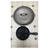 Cast-iron cornbread skillet with pie wedge