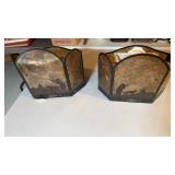 Pair of Antique hunting motif lampshades, circa