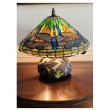Dragonfly stained glass table lamp, matching