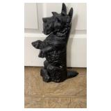 Large cast-iron Scotty dog doorstop standing