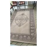 Indoor outdoor carpet, on the back enclosed