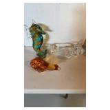 Three Collecter glass animal figures, handblown,