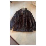 Vintage fur coat , Copenhagen, Burgundy,  waist