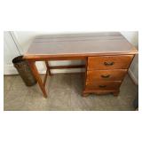 Small three drawer desk, with a added plexiglass