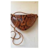 Vintage small, snakeskin, purse, bag, brown