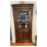 Corner cupboard cabinet with One glass door over