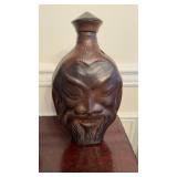 Molded leather face bottle, with matching