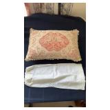 Two antique pillows, one Victorian lace and cut