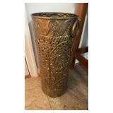 Large brass, umbrella, stand, with two ring
